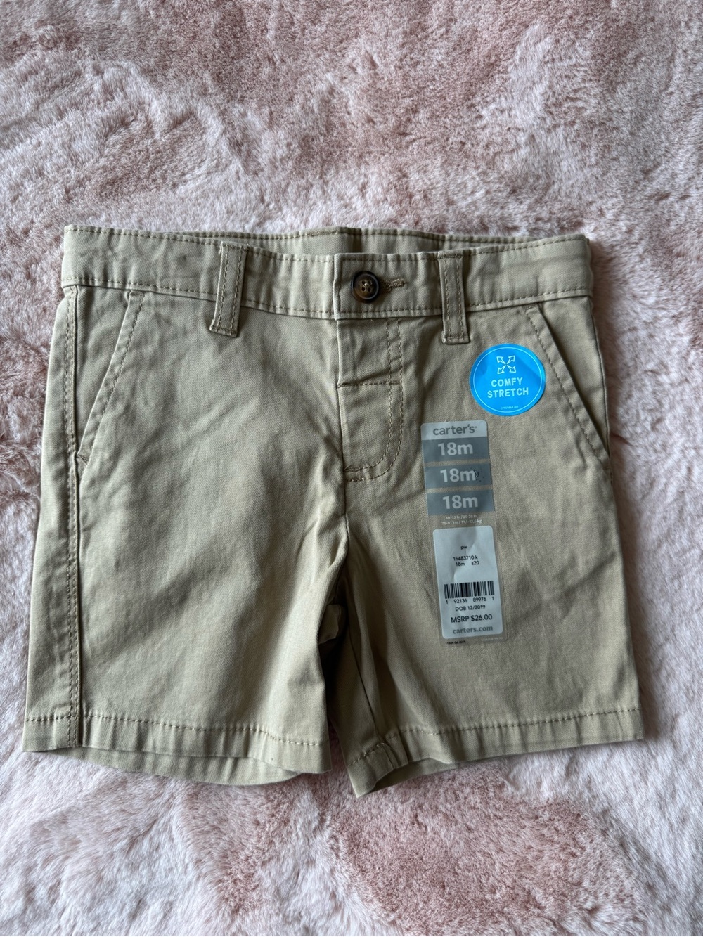 NWT Carter’s Toddler Khaki Shorts Size 18months